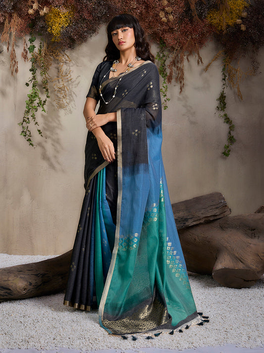 Monjolika Fashion Multi Colour Viscose Cotton Weaving Contemporary Saree