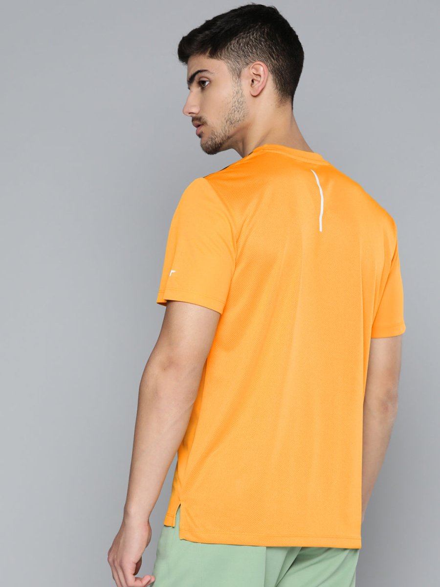 Alcis Men Typography Printed Anti Static Slim Fit Sports T-shirt 