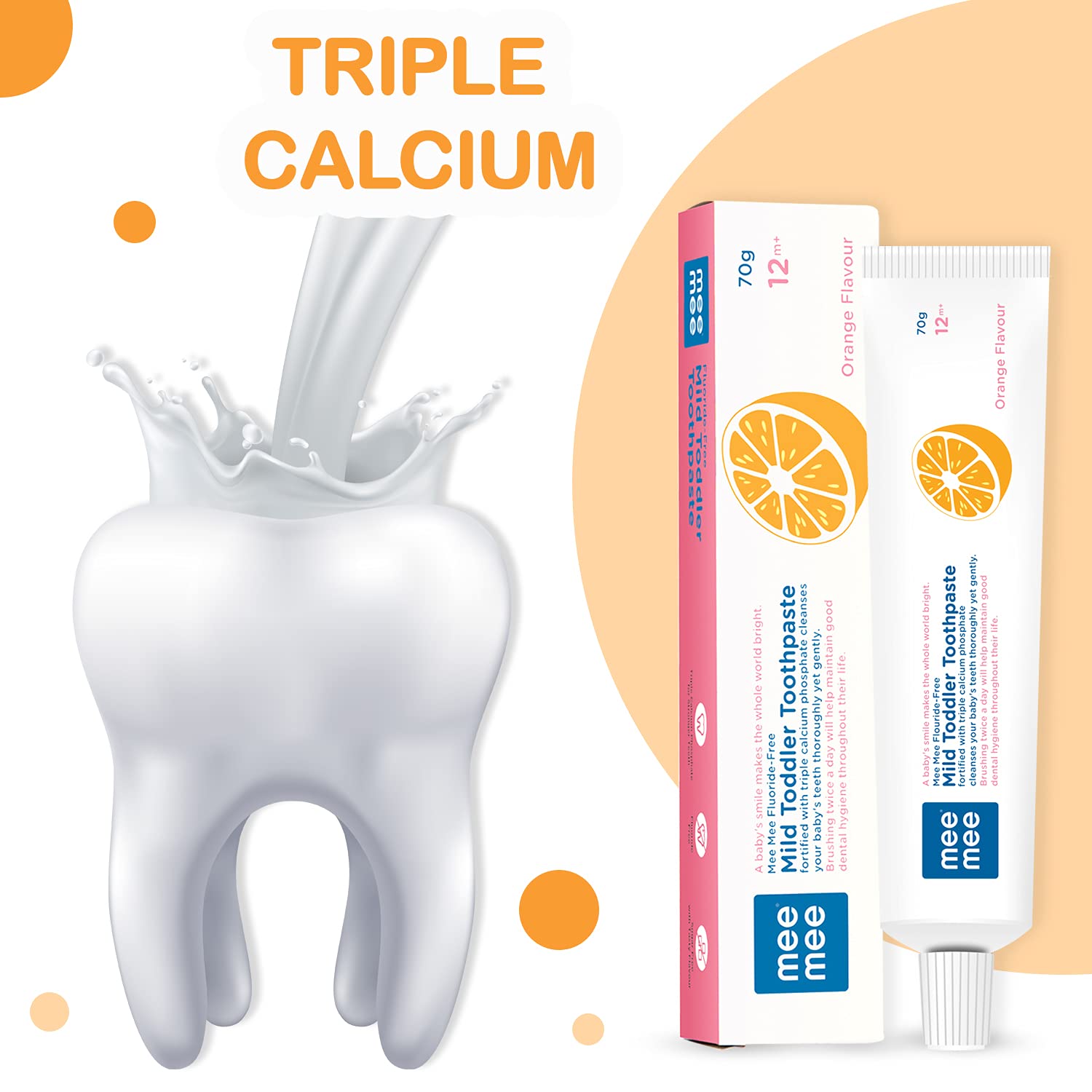 Mee Mee Fluoride-Free Mild Toddler Toothpaste - Orange Flavor - Grab2buy