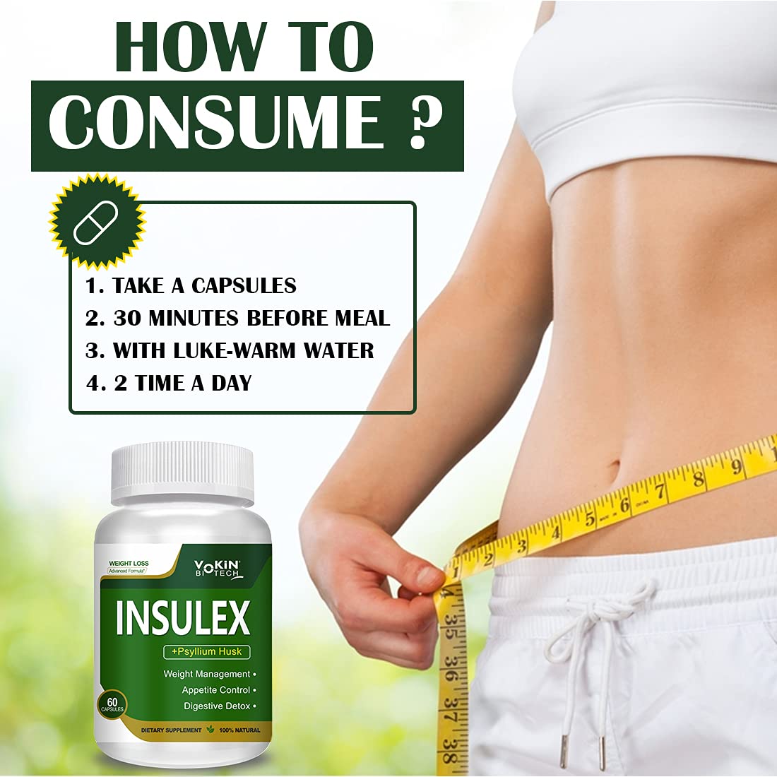 Vokin Biotech Insulex Weight Management | Appetite Control | Digestive Detox  Grab2Buy Vokin Biotech Grab2Buy