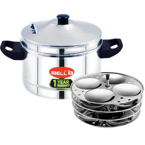 Stainless Steel Idly Cooker With 4 Idly Plates