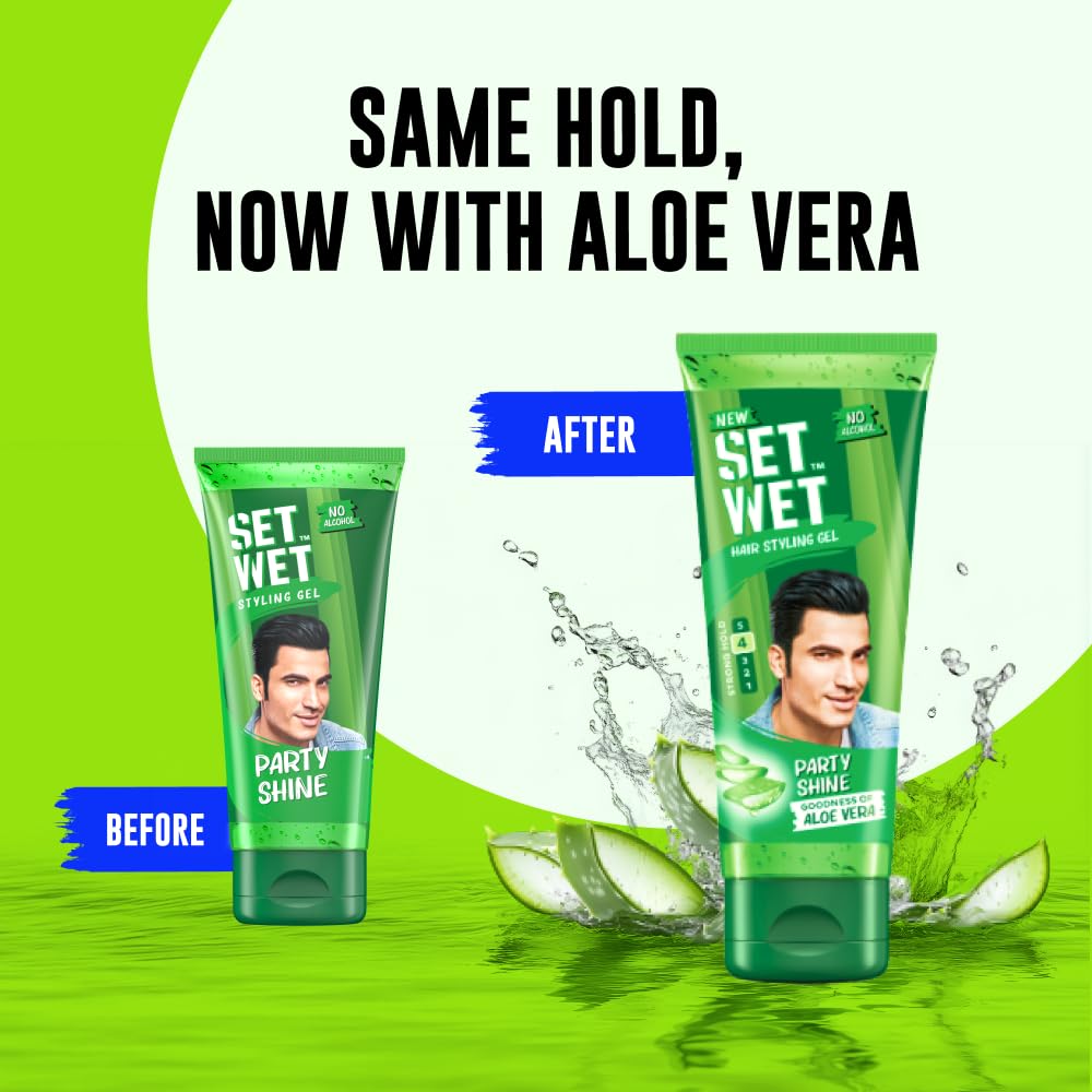 Set Wet Hair Gel for Men Vertical Hold Strong Hold High Shine 