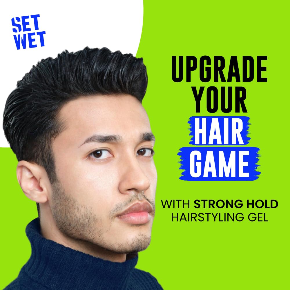 Set Wet Hair Gel for Men Vertical Hold Strong Hold High Shine 