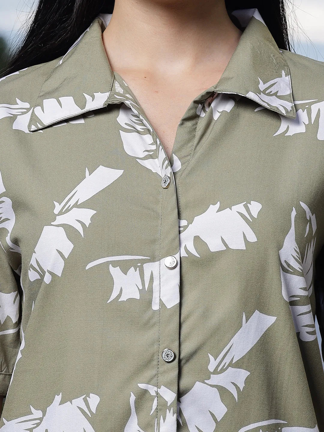 Yufta Green Liva Collared Shirt Style Top  Grab2Buy Yufta Grab2Buy