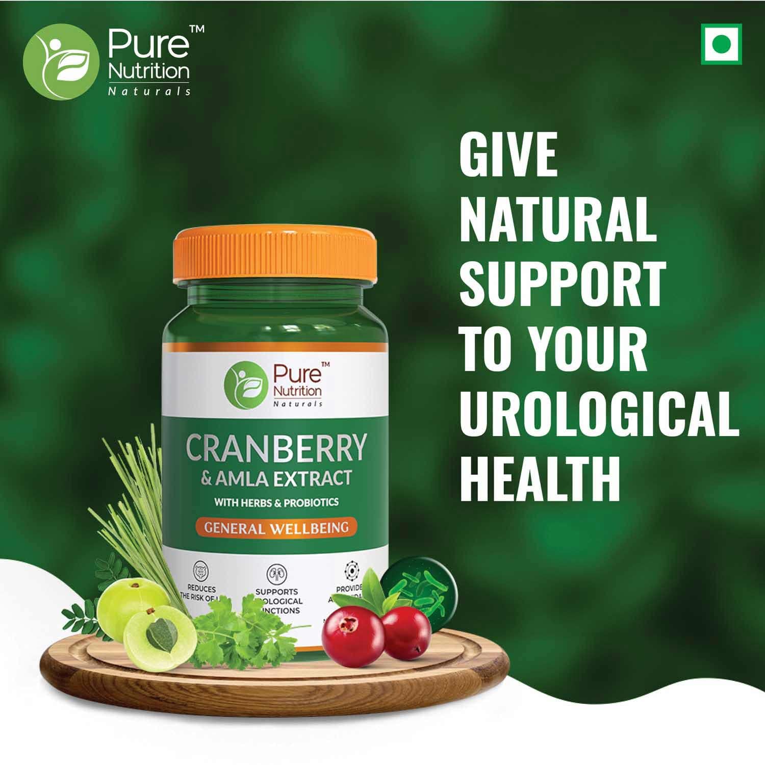 Pure Nutrition Cranberry & Amla Extract Veg Capsules 
