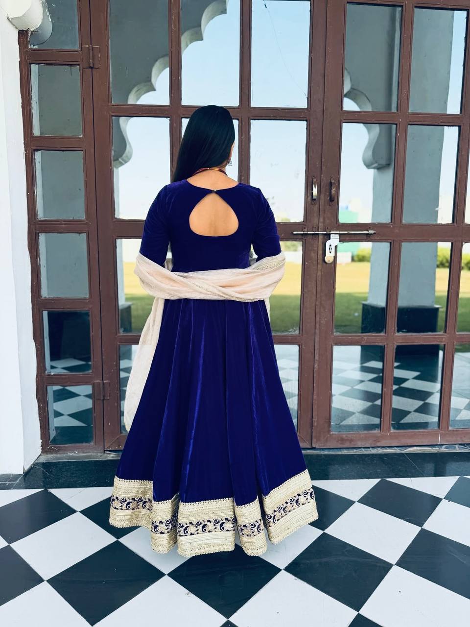 Yash Enterprise Blue Viscose Velvet Party Wear Embroidery Suit Set  Grab2Buy Yash Enterprise Grab2Buy