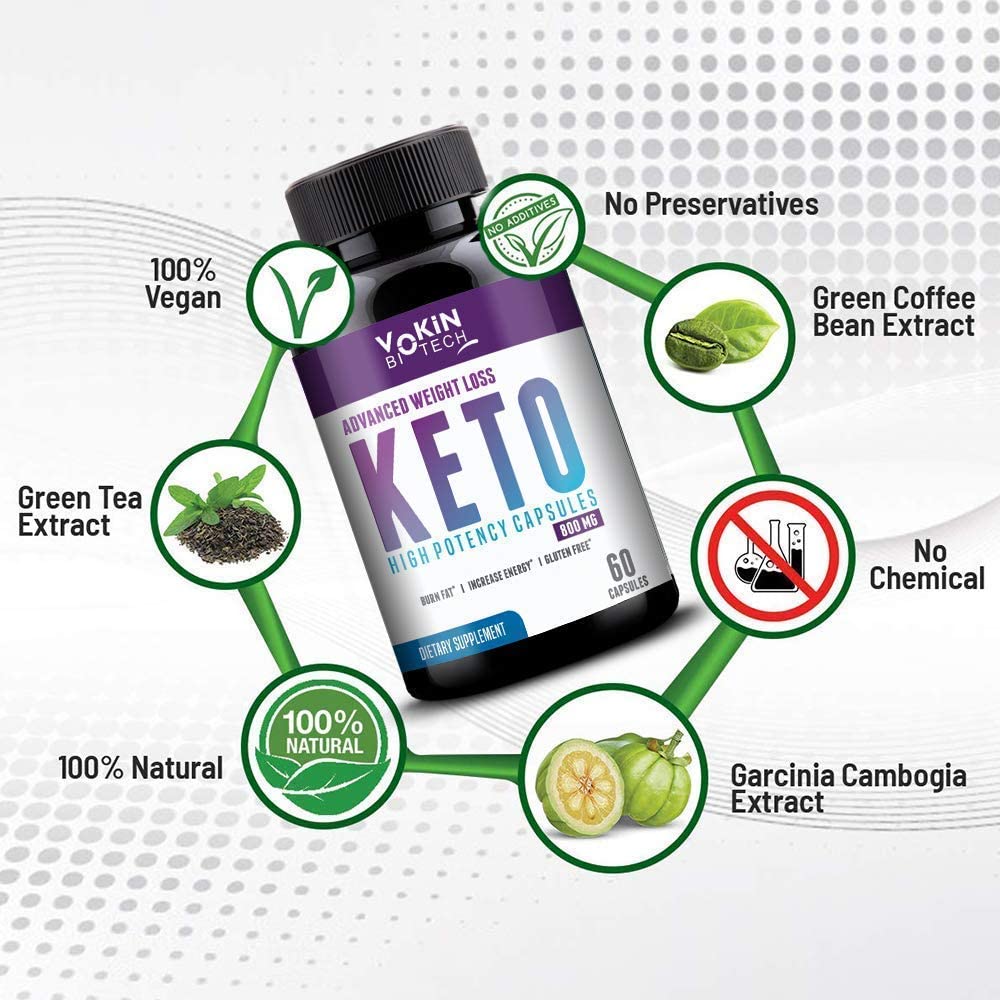Vokin Biotech Keto Advanced with Green Coffee Extract For Weight Management | Appetite Control Supplement for Men & Women Capsules (Black)  Grab2Buy Vokin Biotech Grab2Buy