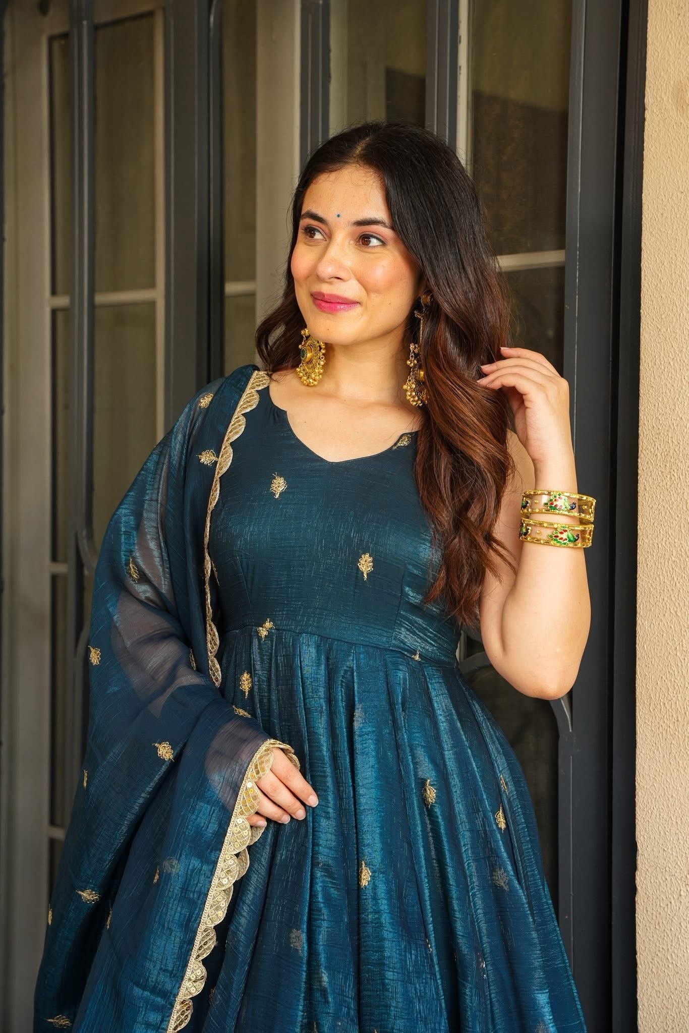Yash Enterprise Rama Green Simmer Silk Party Wear Ebroidery Suit Set  Grab2Buy Yash Enterprise Grab2Buy