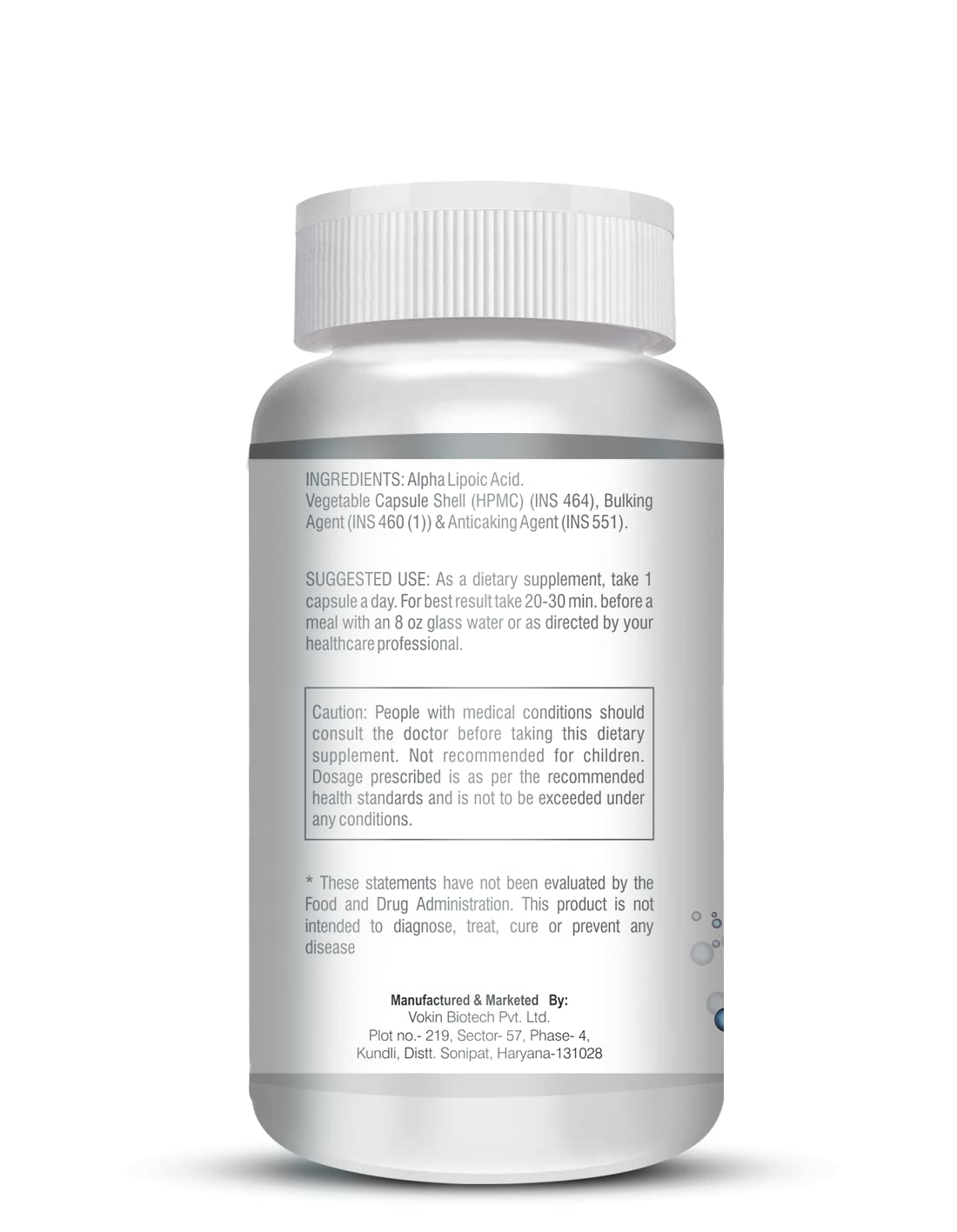 Vokin Biotech Alpha Lipoic Acid (ALA) 300 mg- Support Nerve Health & Sugar Metabolism)  Grab2Buy Vokin Biotech Grab2Buy