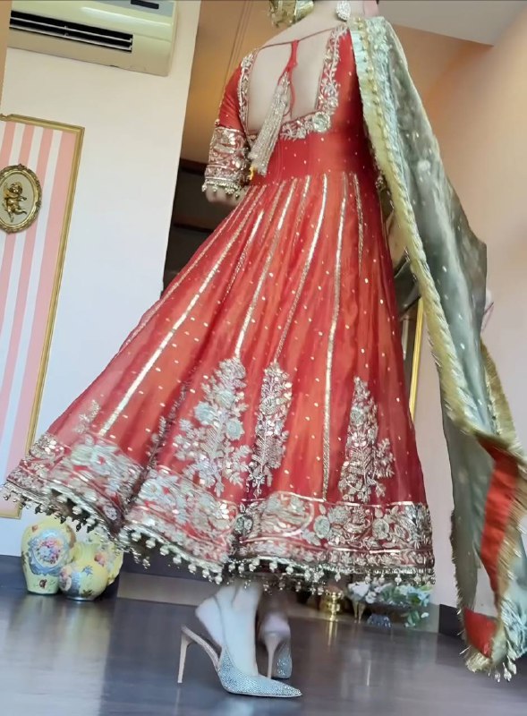 Yash Enterprise Orange Fandy Silk Party Wear Embroidery Suit Set  Grab2Buy Yash Enterprise Grab2Buy