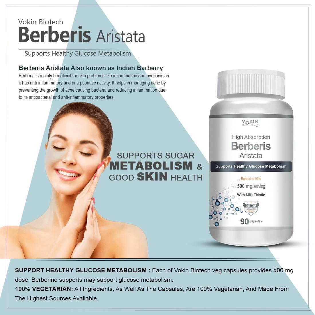 Vokin Biotech Berberis Berberine 95% with Milk Thistle Vegetable Capsules  Grab2Buy Vokin Biotech Grab2Buy