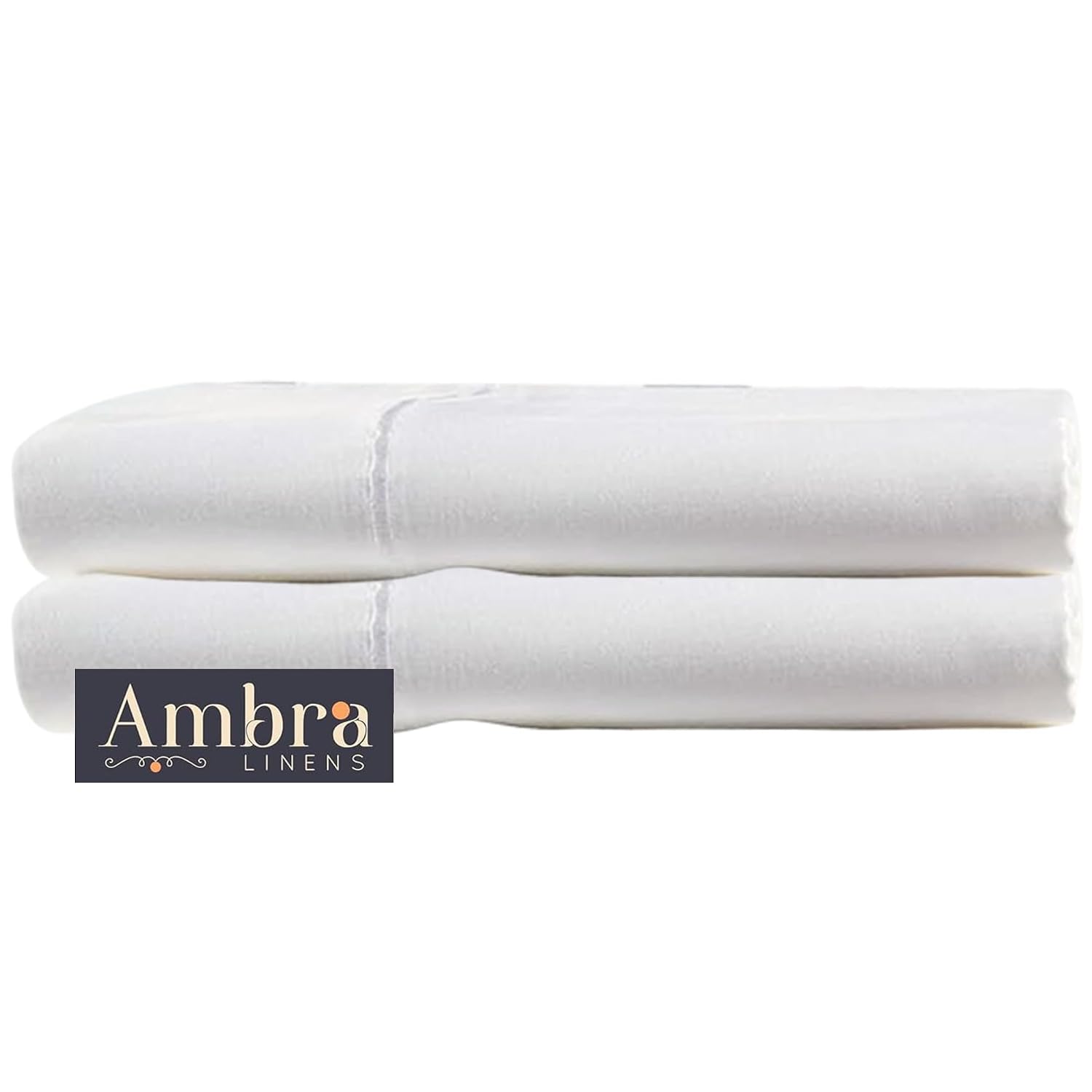 Ambra Linens Ultra Soft Pillow Protectors 400TC Set of 2 Breathable Pillow Covers-White