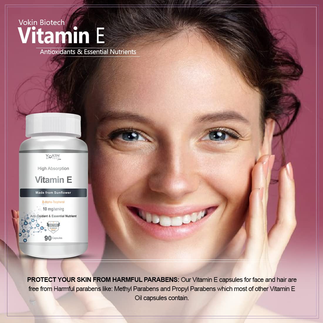 Vokin Biotech Natural Vitamin E from Sunflower - D-Alpha-Tocpherol - 10mg  Grab2Buy Vokin Biotech Grab2Buy