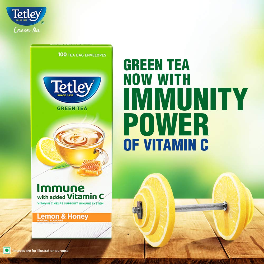 Tetley Green Tea Lemon and Honey (100 Tea Bags)  Grab2Buy Tetley Grab2Buy