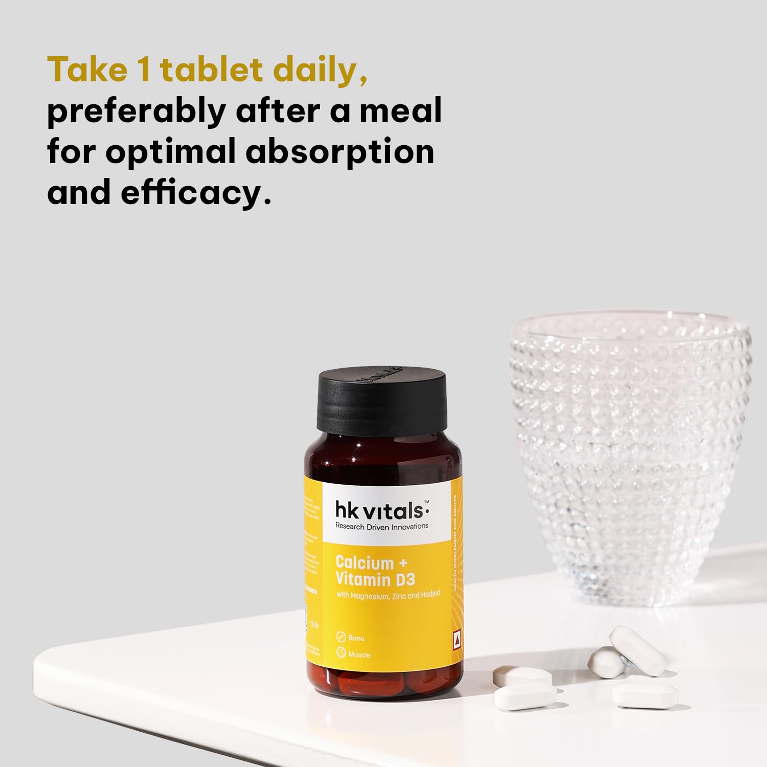 HK Vitals Calcium + Vitamin D3 Tablets 