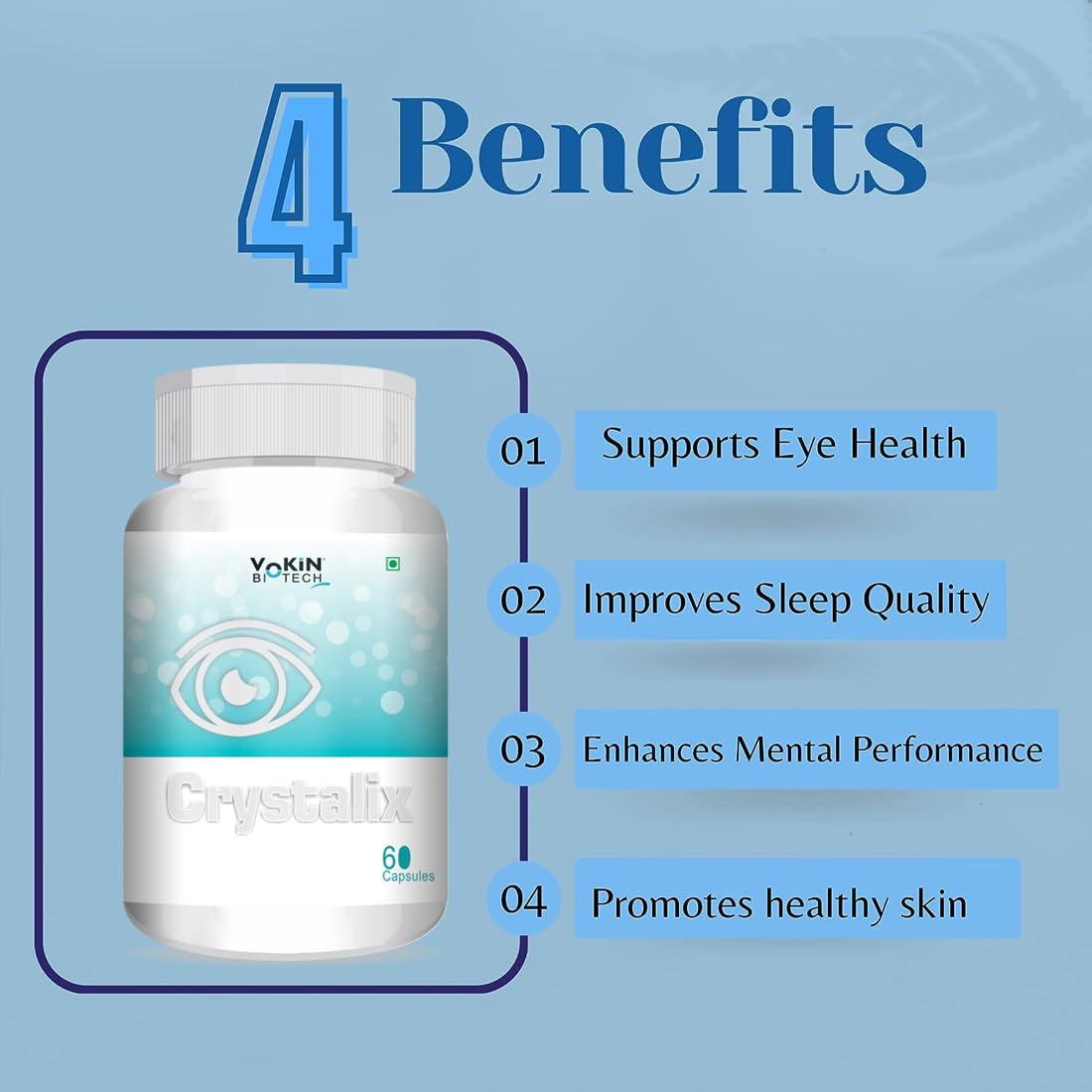 Vokin Biotech Crystalix Complete Eye Health Formula To Maintain Healthy Eyes Capsules  Grab2Buy Vokin Biotech Grab2Buy