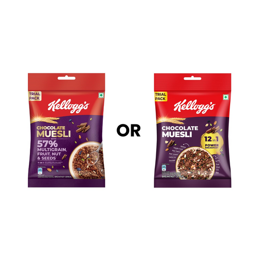 New Kellogg's Chocolate Muesli 57% Multigrain, Fruit, Nut & Seeds 