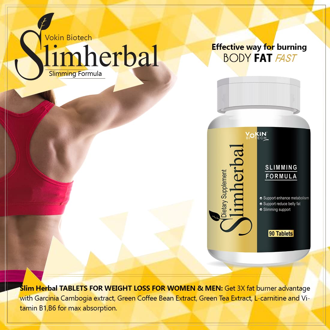 Vokin Biotech Slimherbal Tablets Support Reduce Belly Fat for Men & Women  Grab2Buy Vokin Biotech Grab2Buy