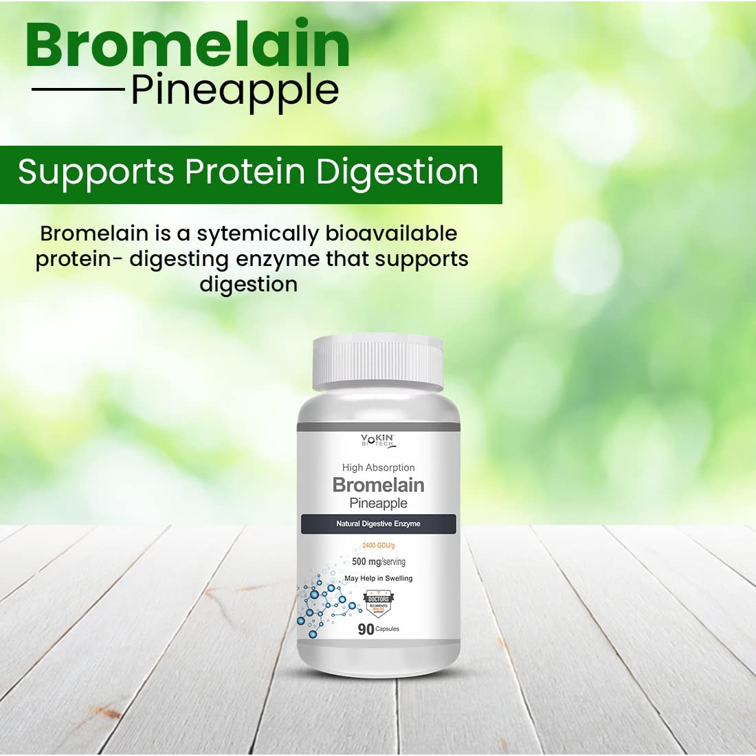 Vokin Biotech Bromelain Pineapple Capsules  Grab2Buy Vokin Biotech Grab2Buy