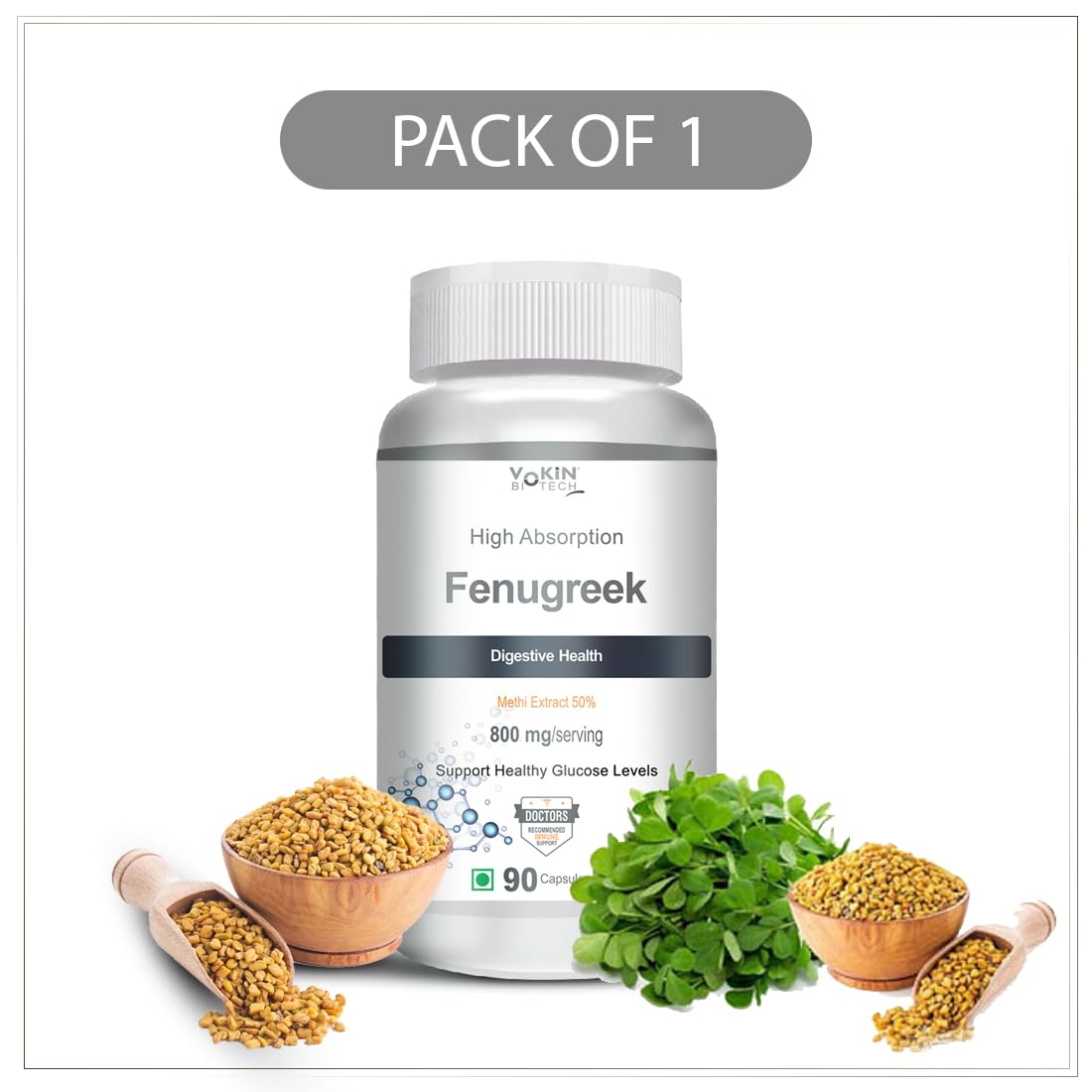 Vokin Biotech Fenugreek Seed Extract Supplement 500mg, Silymarin Extract 300mg Support Healthy Glucose Levels  Grab2Buy Vokin Biotech Grab2Buy