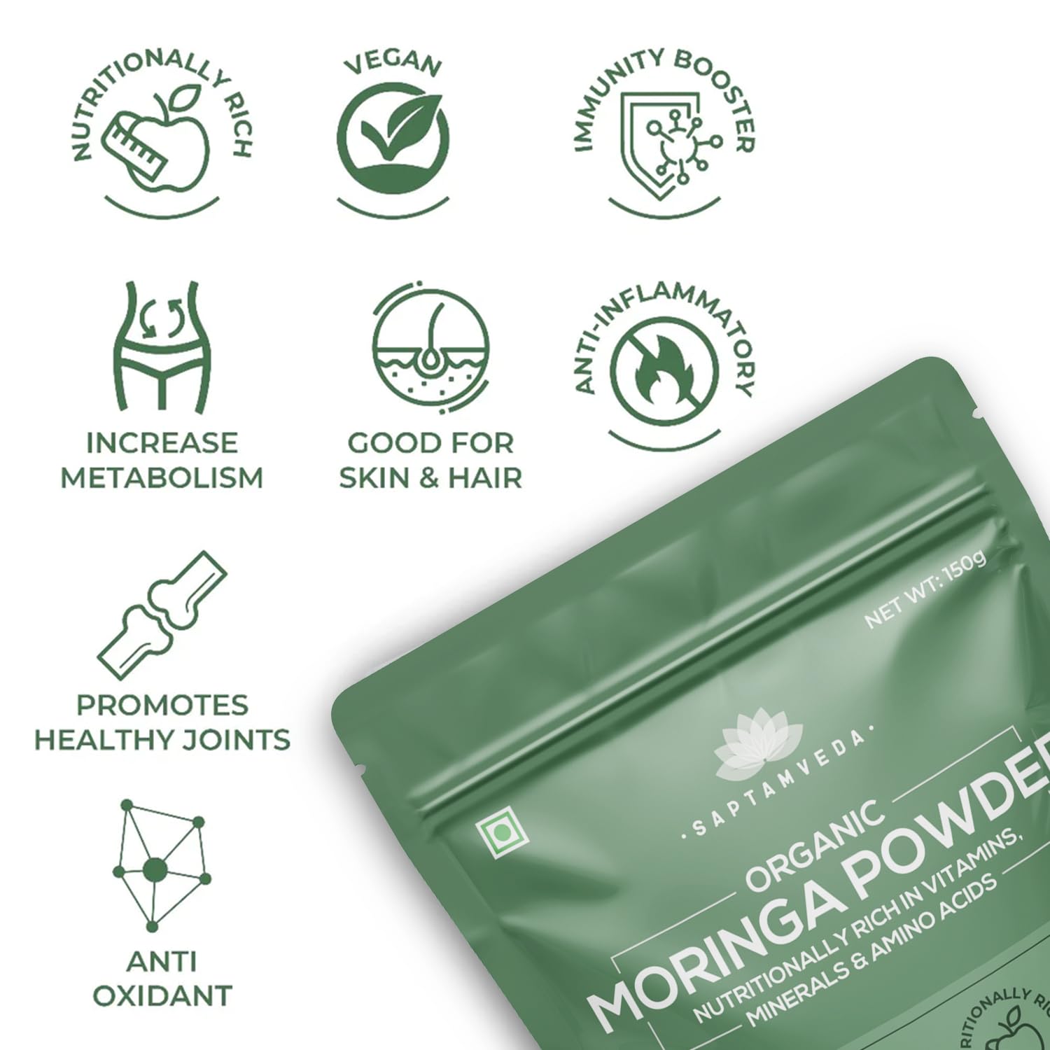 Saptamveda Organic Moringa Powder 