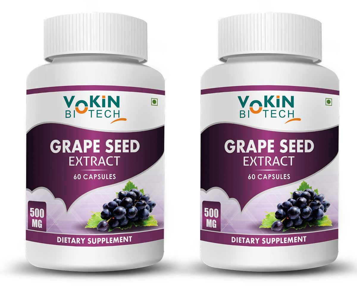 Vokin Biotech Natural Grapes Seed Extract Support Immune System and Antioxidant Supplement 500MG  Grab2Buy Vokin Biotech Grab2Buy