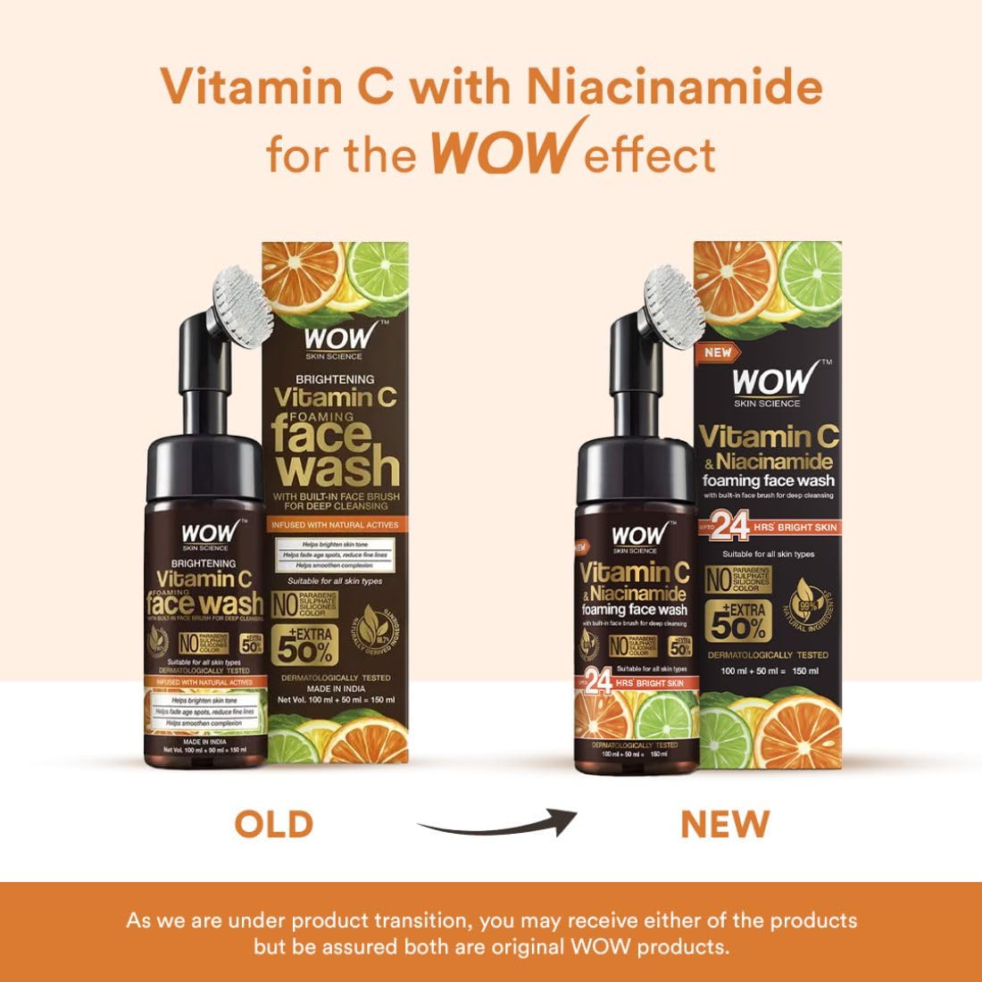 Wow Skin Science Vitamin C & Niacinamide Brightening Foaming Face Wash  Grab2Buy Wow Skin Science Grab2Buy