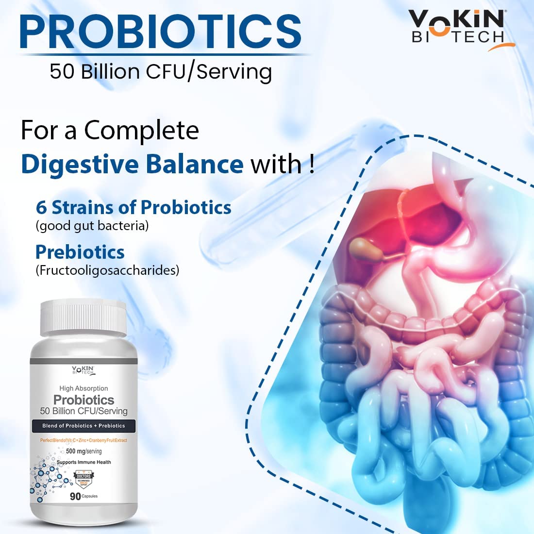 Vokin Biotech Probiotics 50 Billion CFU Multi Capsules  Grab2Buy Vokin Biotech Grab2Buy