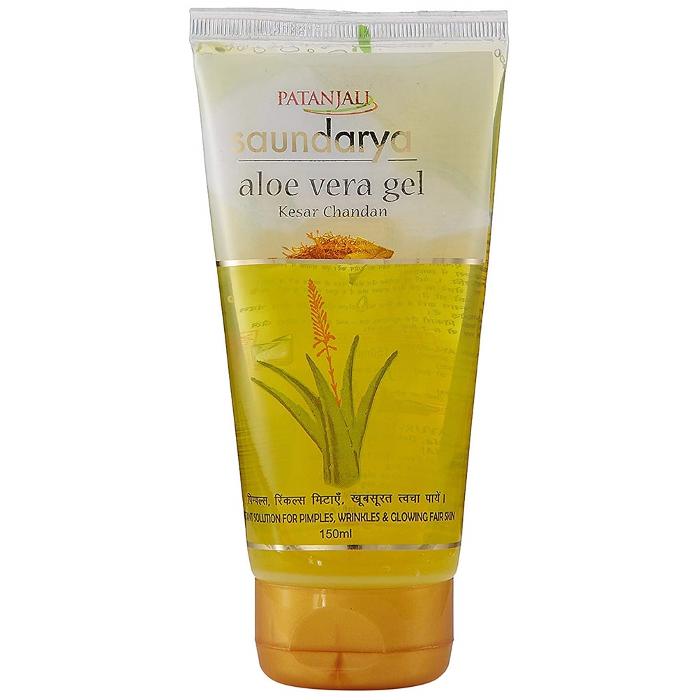 Patanjali Saundarya Aloe Vera Gel Kesar Chandan | Saffron & Sandalwood Skin Brightener 