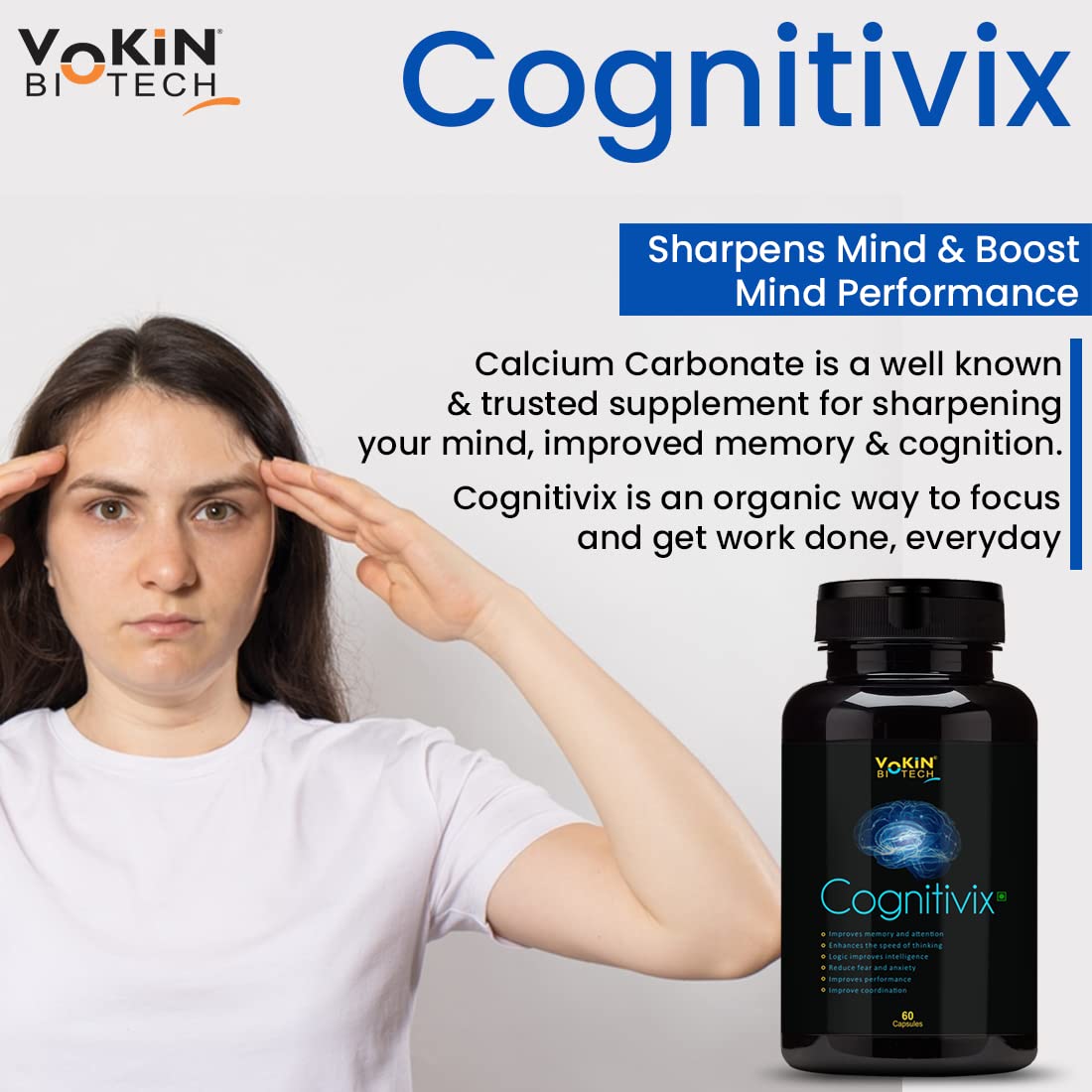 Vokin Biotech Cognitivix -Unique Brain activation Ginkgo Biloba With Ginseng extract Veg capsule  Grab2Buy Vokin Biotech Grab2Buy