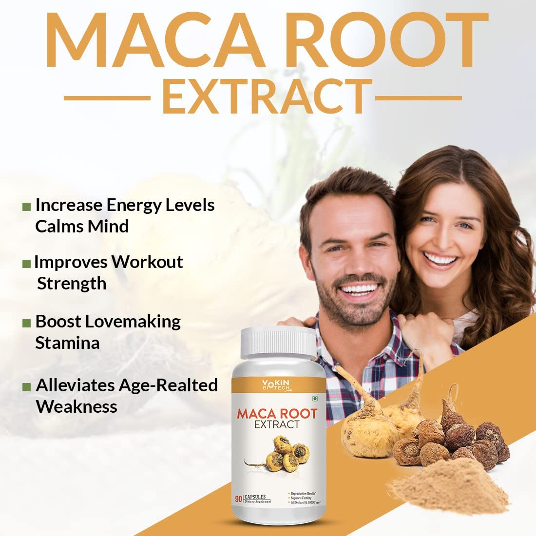 Vokin Biotech Maca Root Extract 800mg For Energy, Strength & Reproductive Health  Grab2Buy Vokin Biotech Grab2Buy