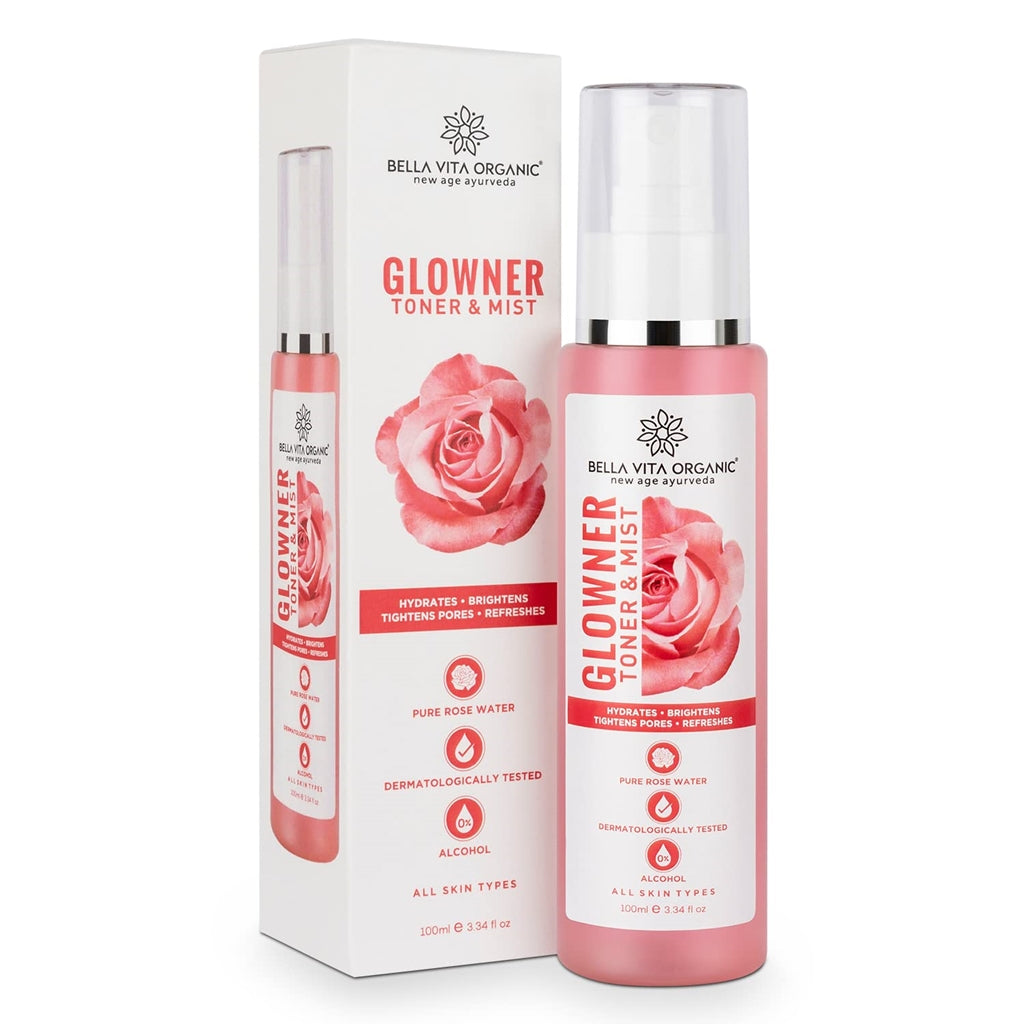 Bella Vita Organic New Age Ayurveda Glowner Rose Water Face Toner & Mist