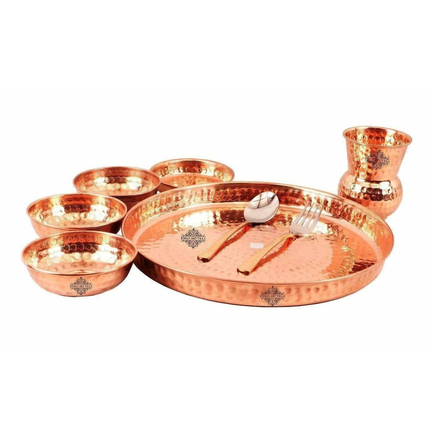 Traditional Design Copper Thali Multi cuisine Dinnerware Set, 8 Pieces  Grab2Buy Brandless Grab2Buy