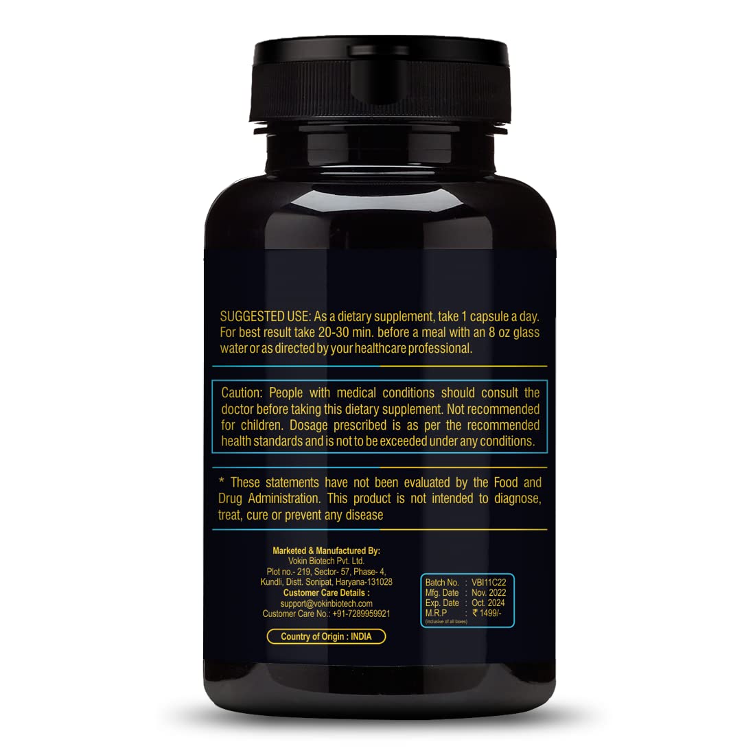 Vokin Biotech Insomnix 60 Capsules with Melatonin 10mg & L-Theanine 100mg Healthy Sleep Cycle | Helps Stress & Anxiety Relief | Improve Concentration  Grab2Buy Vokin Biotech Grab2Buy