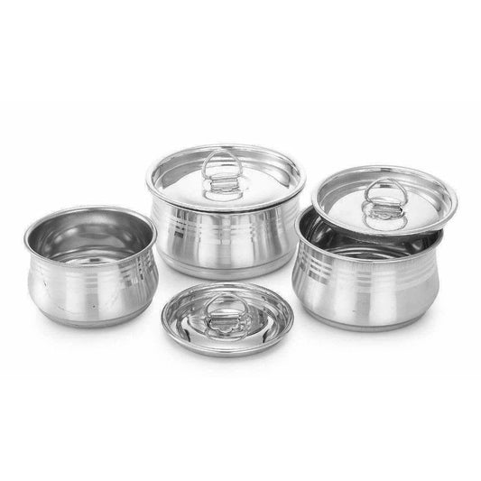 Stainless Steel Cooking & Serving Dish Pot Set of 3 - Grab2buy