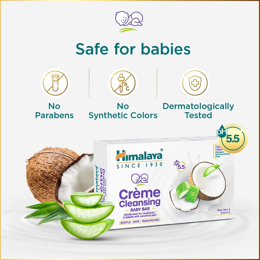 Himalaya Herbals Creme Cleansing Baby Bar For Baby's Sensitive Skin 