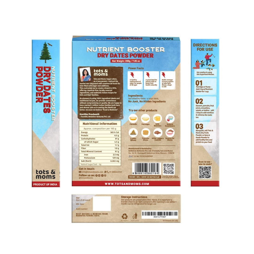 Tots and Moms Organic Dry Dates Powder - Grab2buy