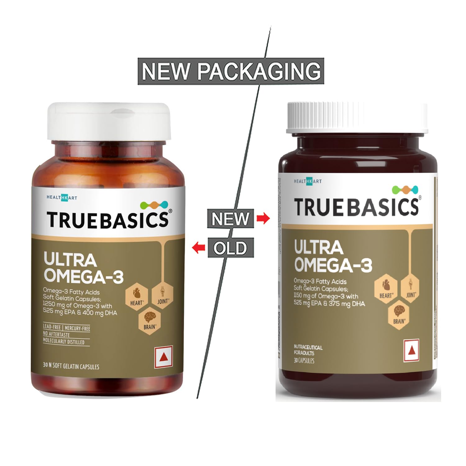 TrueBasics Ultra Omega 3 Fish Oil Capsules for Women & Men 
