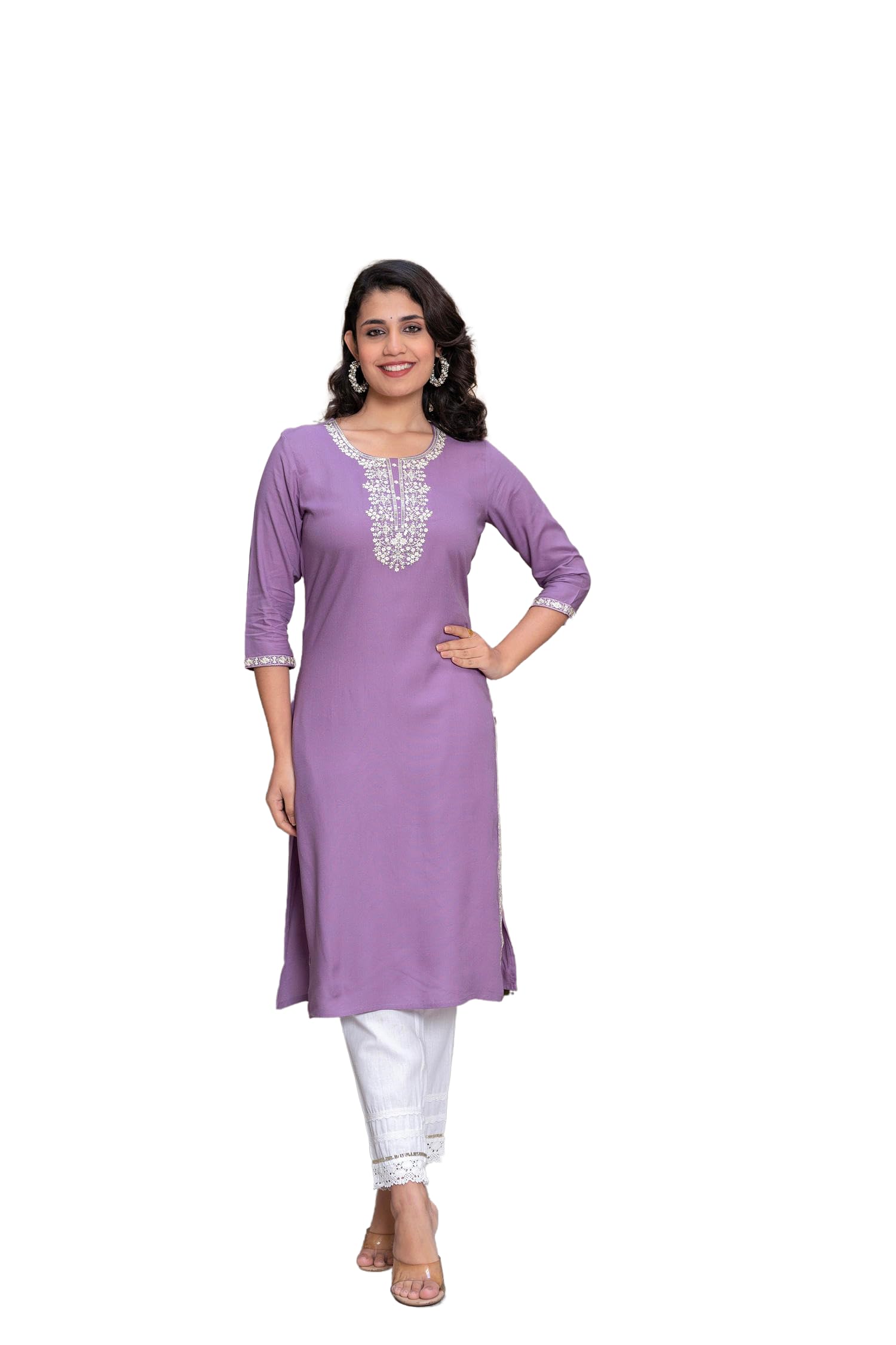 Juniper Women's Purplethread Embroidered Rayon Kurta