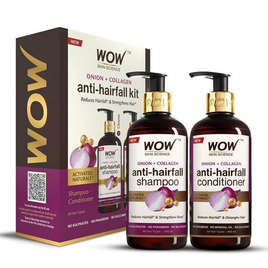 Wow Skin Science Red Onion Black Seed Oil Shampoo & Conditioner Combo - Distacart