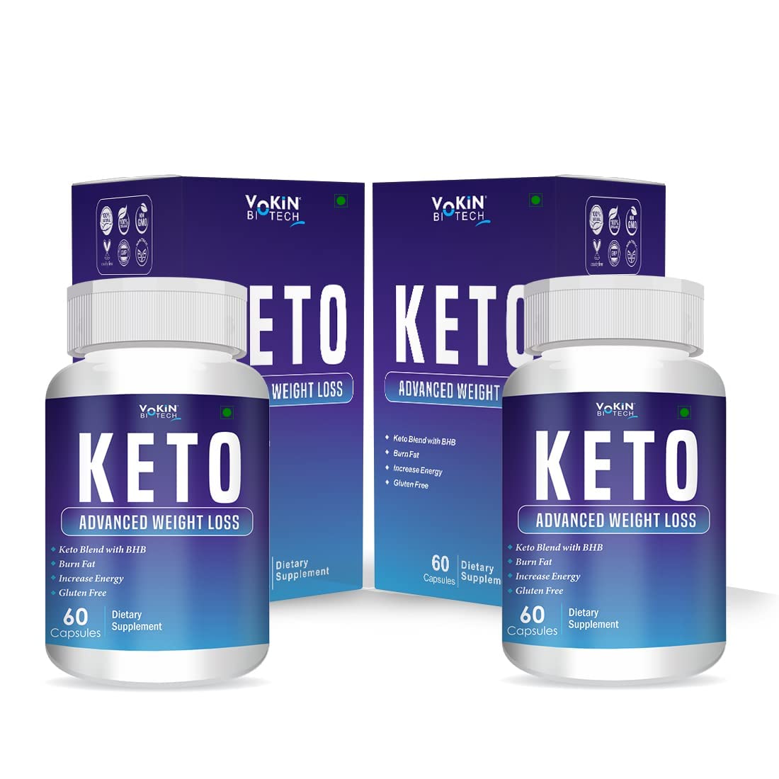 Vokin Biotech Keto Capsules Ultra Weight Loss Fat Burner Supplement with (Green Tea + Garcinia Cambogia + Green Coffee) Extract Capsules  Grab2Buy Vokin Biotech Grab2Buy