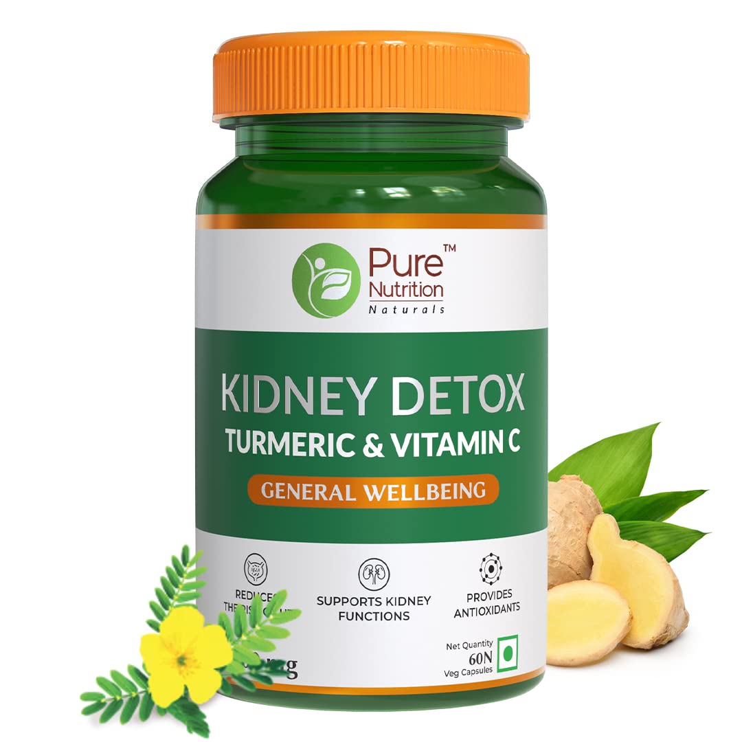 Pure Nutrition Kidney Detox with Turmeric & Vitamin C Veg Capsules - Grab2buy
