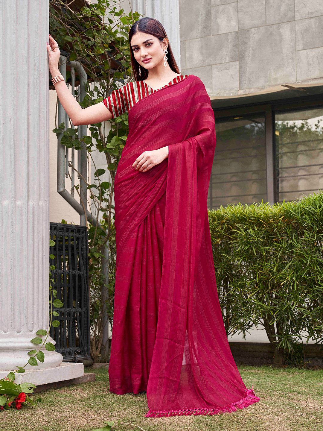 Tikhi Imli Striped Satin Ready to Wear Grab2Buy 