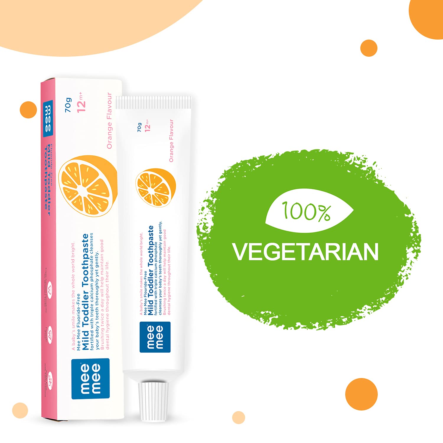 Mee Mee Fluoride-Free Mild Toddler Toothpaste - Orange Flavor - Grab2buy