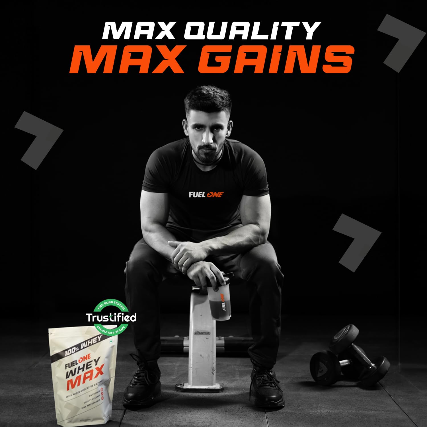 FUELONE Whey Max - Chocolate and Creatine Monohydrate Combo
