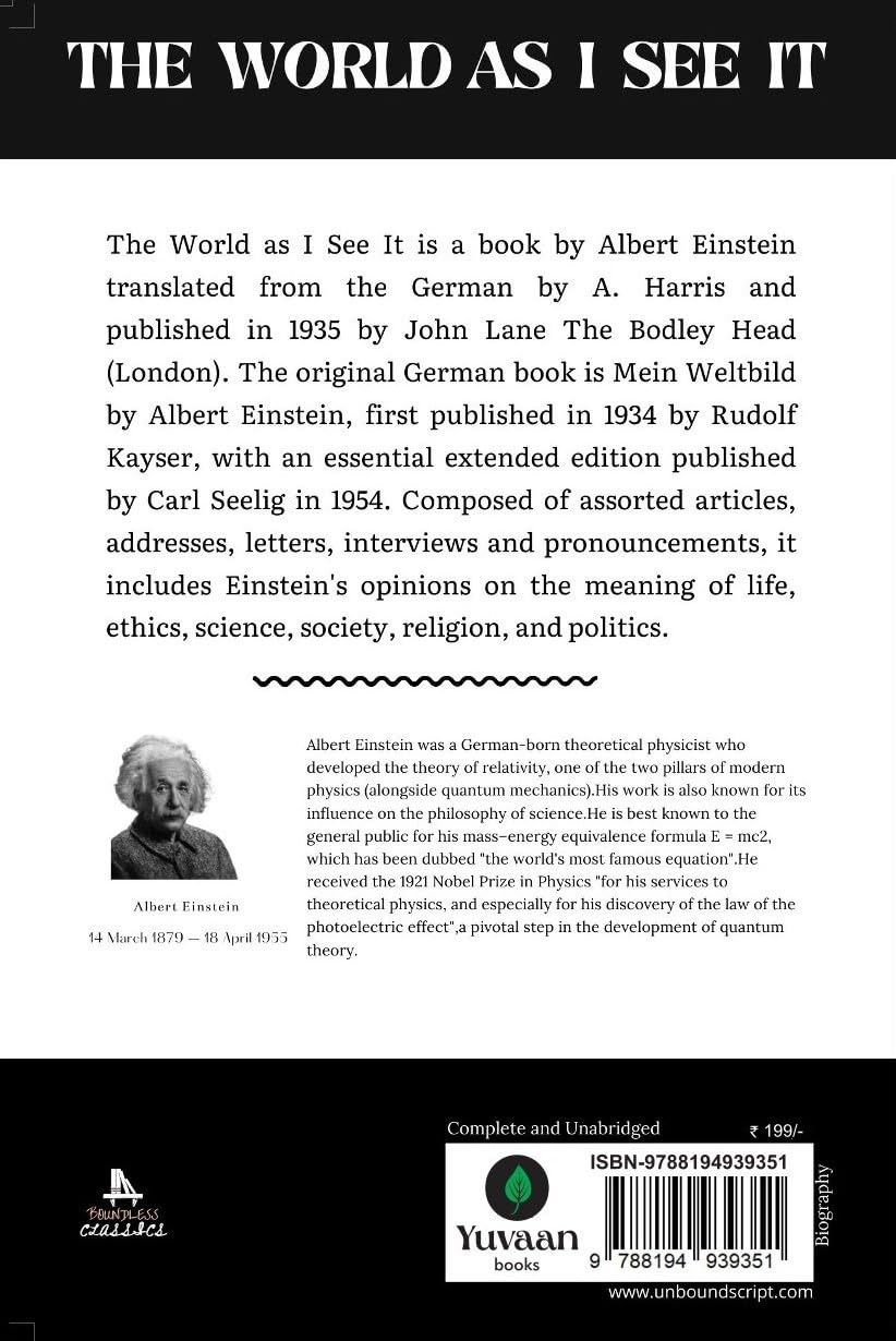 The World As I See It - Albert Einstein  Grab2Buy Unbound Script Grab2Buy