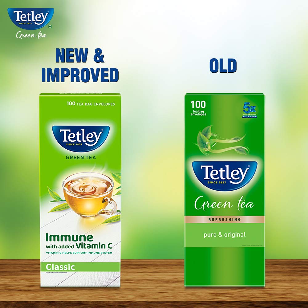 Tetley Green Tea Regular (100 Tea Bags)  Grab2Buy Tetley Grab2Buy