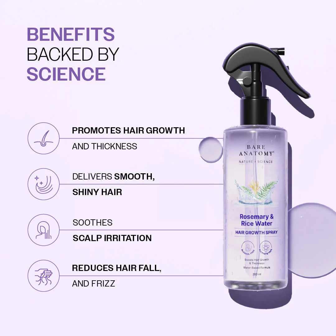 Bare Anatomy Rosemary & Rice Water Hair Growth Spray 200ml | Grab2Buy
