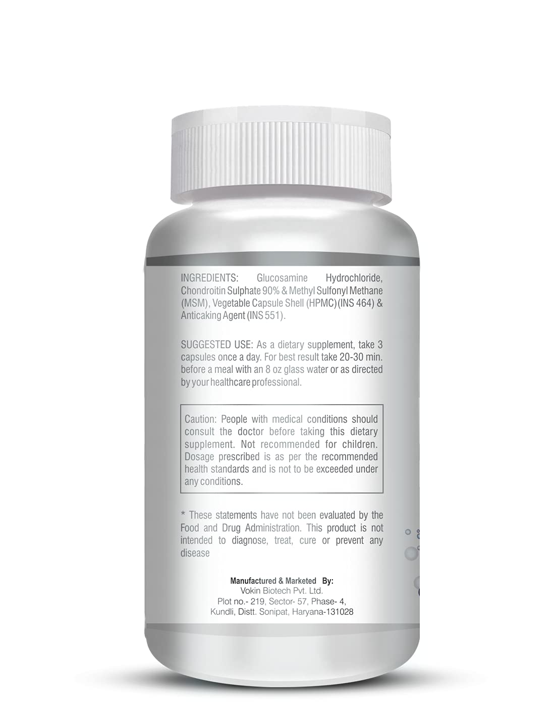 Vokin Biotech Glucosamine 1000mg, MSM 500mg & Chondroitin 500mg Support Joint Pain & Joint Strength (Glucosamine)  Grab2Buy Vokin Biotech Grab2Buy