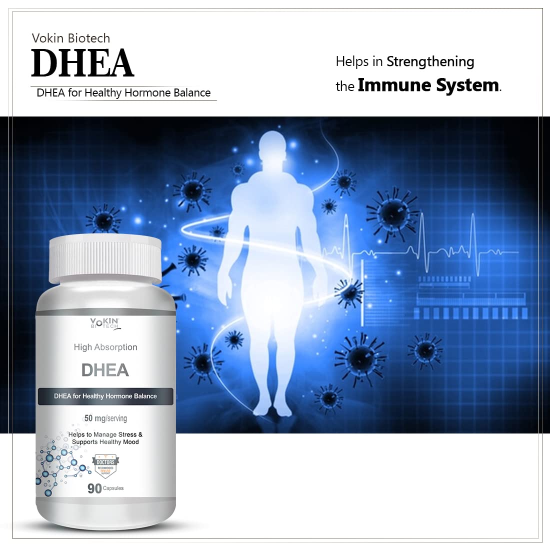 Vokin Biotech DHEA 50mg | Supports Healthy Mood |  Grab2Buy Vokin Biotech Grab2Buy